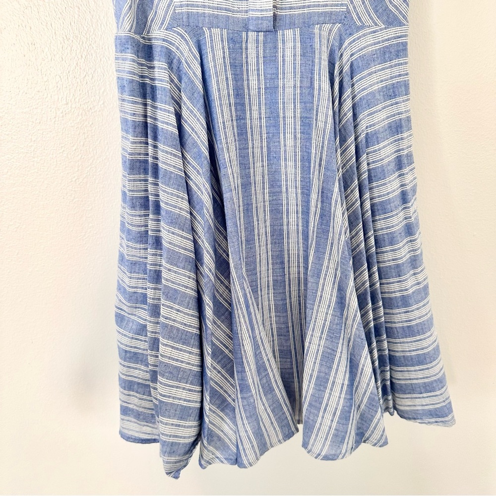 | fashion on earth • striped sleeveless button down a line mini dress • small | - Picture 9 of 12